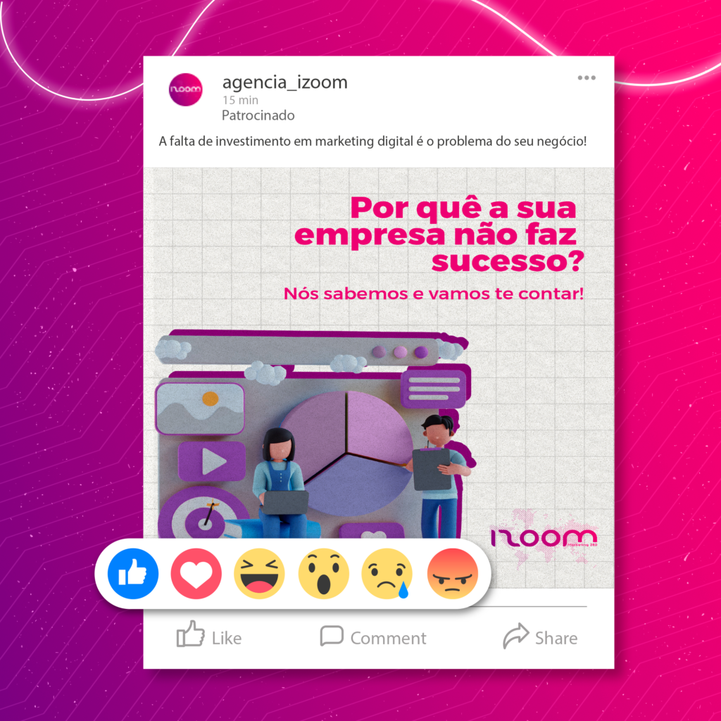 Realizar impulsionamentos em facebook ads é uma ótima forma de fidelizar o seu público e atrair mais pessoas a conhecer o perfil de sua empresa. Conte com a nossa agência de marketing digital para realizar a estruturação estratégica desse processo e não se preocupe com mais nada além de: vender!